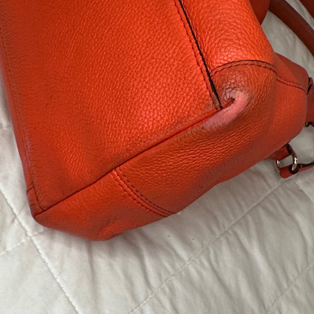 Coach Vibrant Orange Edie Leather Shoulder Bag - Picture 16 of 16